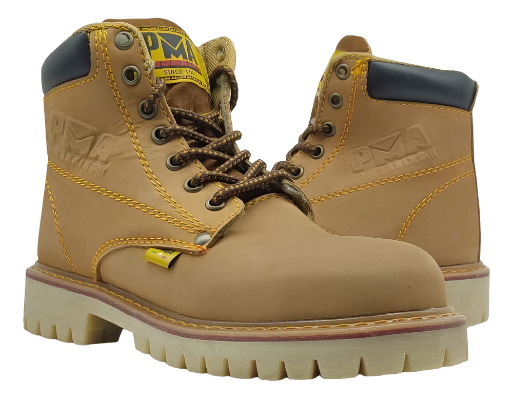 Bota Oro Nobuck Hombre Caballero Trabajo Pma Industriales /v Oro Suela Ámbar 32 Mx - Image 3