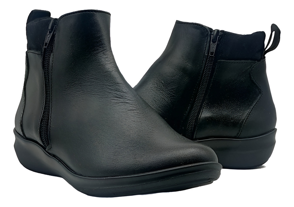 Zapato De Mujer Botín 20hrs Confort Piel Soft 144 Negro /v - Image 3