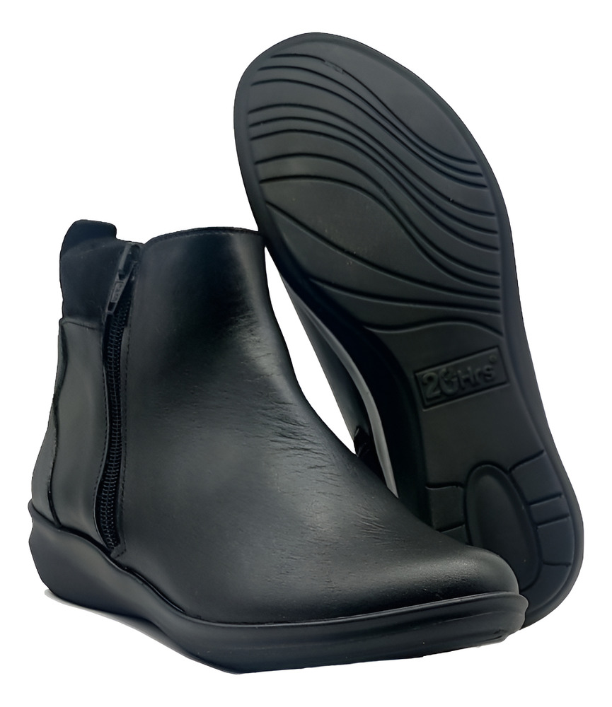 Zapato De Mujer Botín 20hrs Confort Piel Soft 144 Negro /v - Image 4