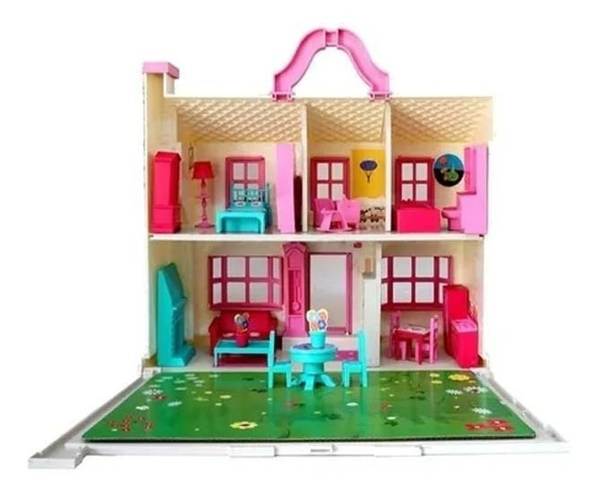 Casa De Muñecas Casa Casita Para Barbies Juguetes Evag Blanco/rosa - Image 2