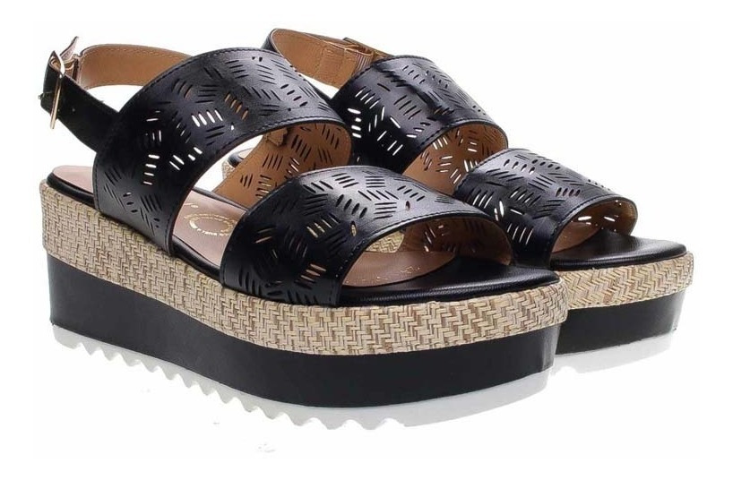 Huarache Sandalia Tiras Gruesas En T Dama Mujer Blanco Cafe - Image 2
