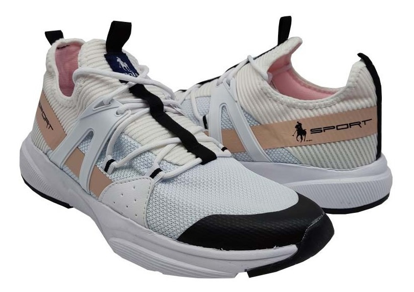 Tenis Polo Club Mujer Deportivo 907 Blanco Rosa Dama /v - Image 3