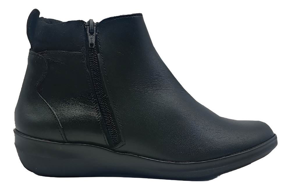 Zapato De Mujer Botín 20hrs Confort Piel Soft 144 Negro /v