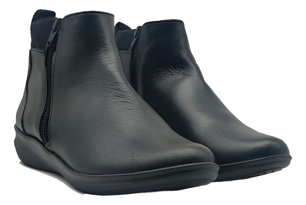 Zapato De Mujer Botín 20hrs Confort Piel Soft 144 Negro /v - Image 2