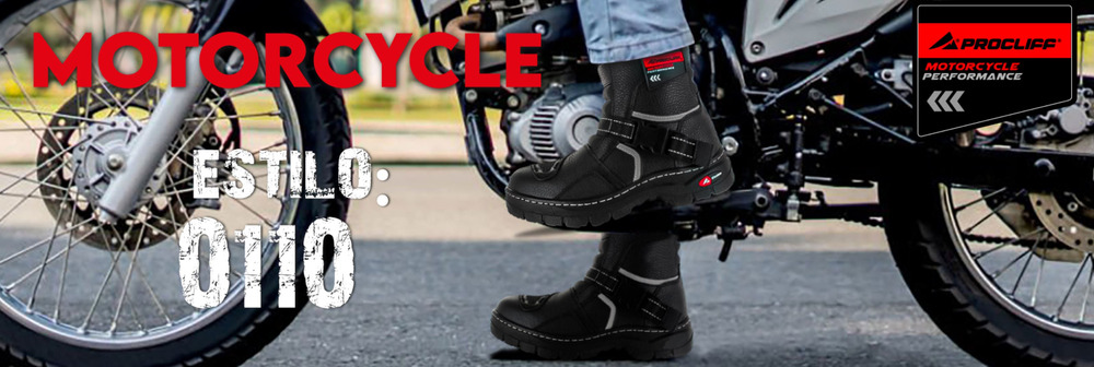 Bota Cliff Motorcycle Piel Cosida Reflejante Mod 0110 Cierre - Image 4