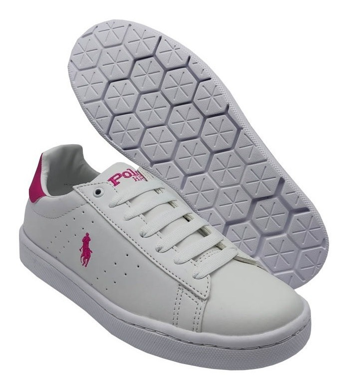 Tenis Polo Club Mujer Deportivo 313 Blanco Rosa Dama /v - Image 4