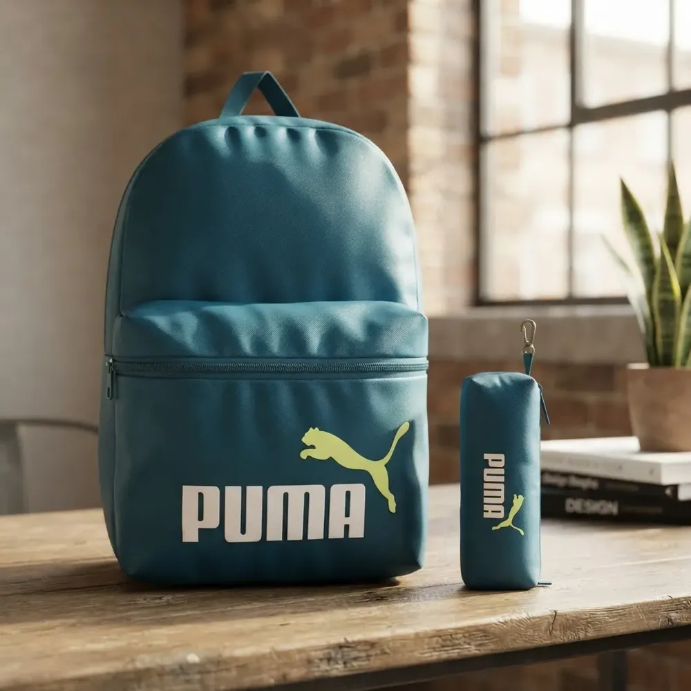 Mochila Puma Unisex 9219041 Textil Azul /v Azul Petróleo Liso